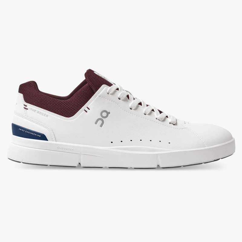 Men's On THE ROGER Advantage-White | Mulberry - Click Image to Close
