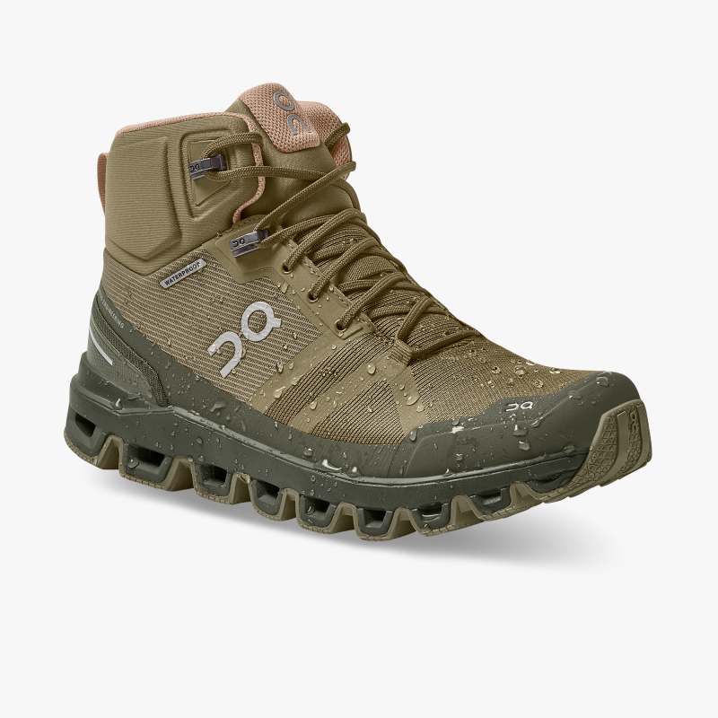 Women's On Cloudrock Waterproof-Olive | Reed - Click Image to Close