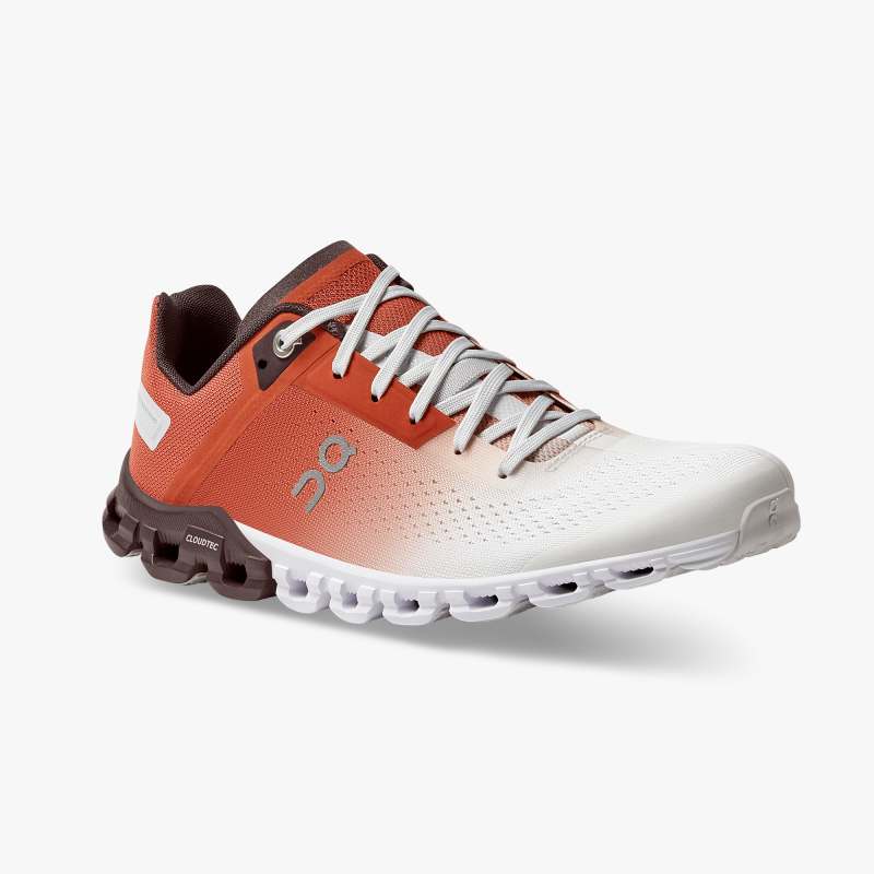 Men's On Cloudflow-Rust | White - Click Image to Close